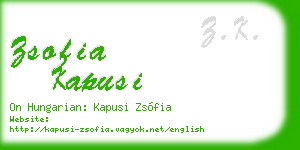 zsofia kapusi business card