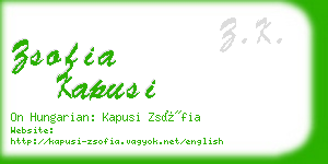 zsofia kapusi business card